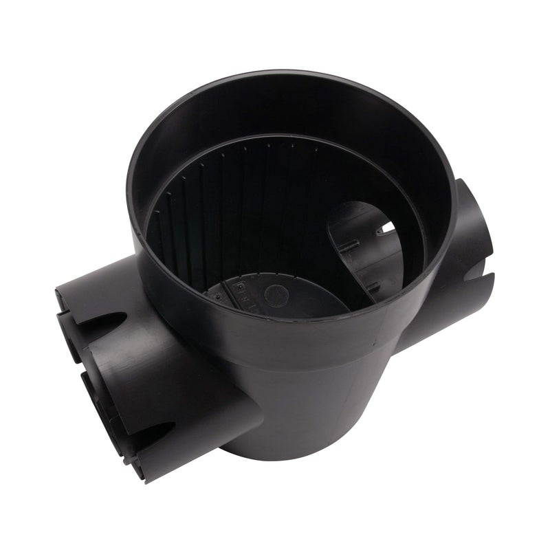 NDS 201 Round Spee-D Catch Basin Drain, 2 Outlets, Connects to 3-Inch and 4-Inch Drain Pipes, Manages Light Water Flows, 6-Inch, Plastic, Black - Image 4